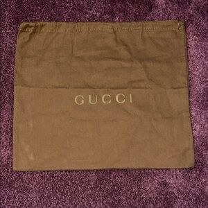 Gucci Brown Fabric Dust Bag with Gold Logo